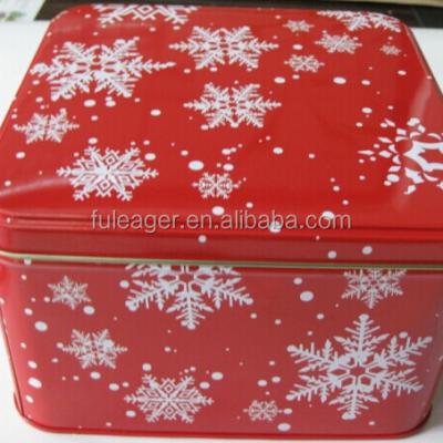 China Food Christmas Square Tin Box, Christmas Square Tin Box; for sale