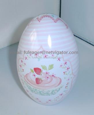 China Recycled Materials Egg Tin Box , Easter Egg Tin Box for sale