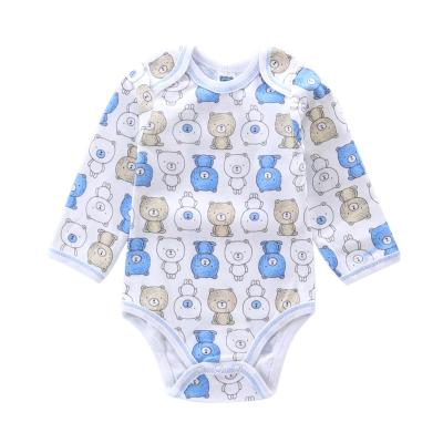 China Custom 100% Cotton 100% Cotton Baby Clothes Romper Long Sleeves Infant Jumpsuit for sale