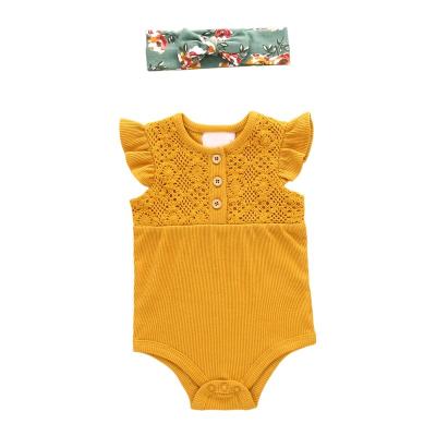 China Cozy Baby Clothes Toddler Girl Clothes Summer Baby Clothes Soft Cute Baby Girl Jumpsuit Ruffle Romper For 0-24M Girls New Born for sale