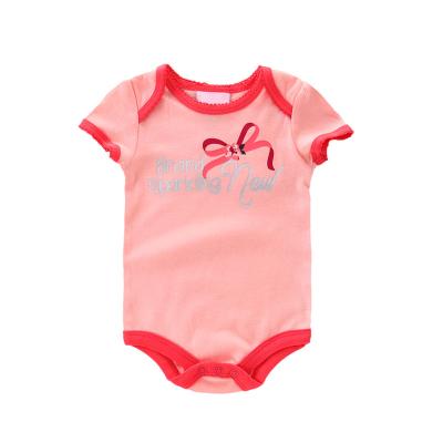 China Cozy Baby Clothes Baby Bodysuit Pink Short Sleeve Baby Romper Baby Jumpsuit for sale