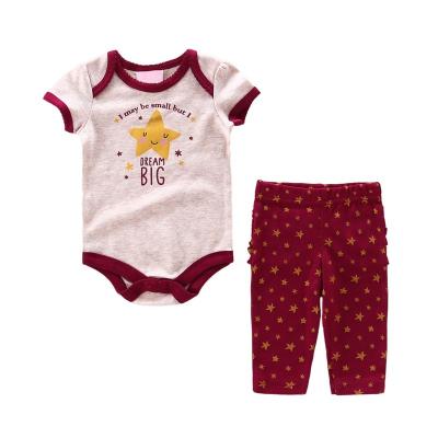 China Custom Printed Star Design 100%Cotton Soft Baby Clothing Set For Baby Clothes for sale