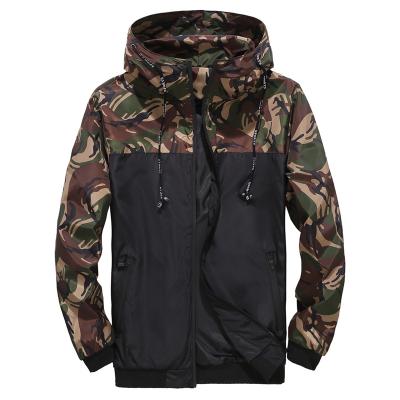 China New Youth Color Matching Hoodie Jacket Mens QUICK DRY Camouflage Skin Border Quick Dry Anorak Slim Matching Hooded Sun Proof for sale