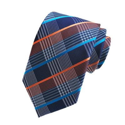 China Fashionable Striped Neck Ties For Men Wide 8cm Ties For Men Wedding Corbatas Silk Plaid Business Suits Polyester Gravatas Male Ties for sale