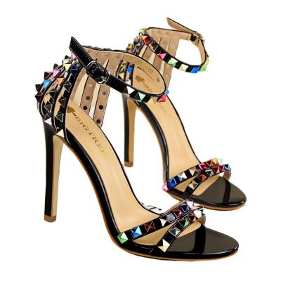 China Women's Light High Heels 11cm Rivets Studded Sandals Lady Sandles Stiletto Gladiator Pumps Stripper Summer Fetish Platform Shoes for sale