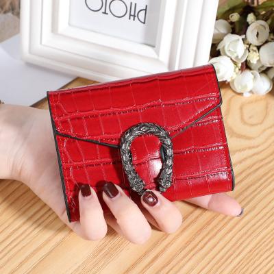 China Waterproof Cute Short Wallets For Women Fashion Student Coin Purse Card Holder Leather Ladies Grab Bag Designer Wallet for sale