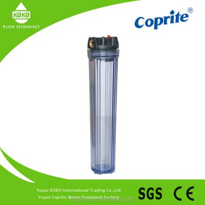 China Under Sink Or Wall 20 Inch Single Clear Prefiltration Water Filter Housing for sale