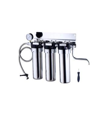 China Pipeline Connected Hotel 3 Stage Stainless Steel Water Filter / Purifier KK-B3 for sale