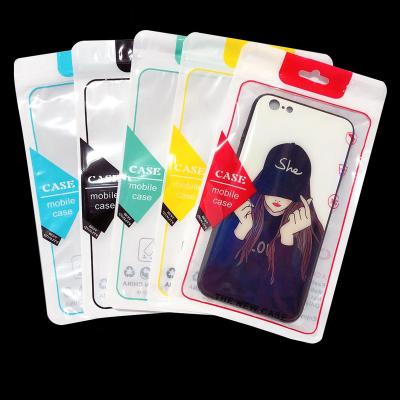 China Moisture Proof Ready To Ship Custom Logo Mobile Phone Case Packaging Bag With Clear Window for sale