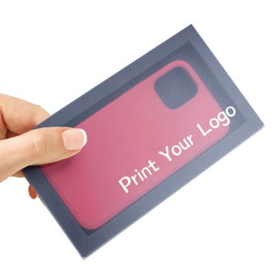 China Custom Logo Eco - Friendly Packing Case Black Cardboard Box Recyclable For Branded Mobile Cell Phone Case Packing Box for sale