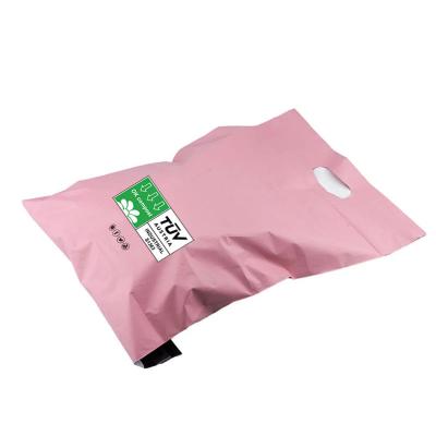 China Custom Logo Printed Biodegradable Compostable Mailing Self Adhesive Envelope Clothing Packaging Plastic Express Pink Mailing Bag With Logo for sale