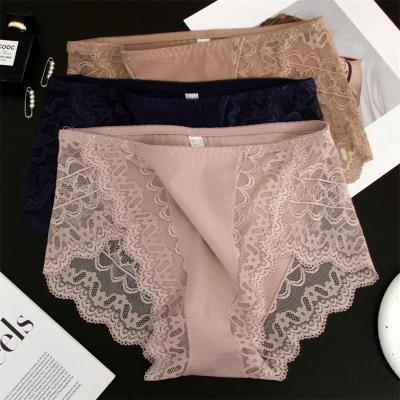 China Anti-Bacterial Multi Color Mid Waist Soft Transparent Panties Ladies Cotton Underwear Panties Women Underwear Lace Panties for sale