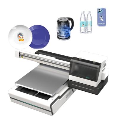 China Indoor Outdoor UV Printer With Three XP600 6090 Flat Beds Advertising FactoryAA1 Printing Heads For Paper Bottle Plastic Bag Gift Box Glass Wood Acrylic for sale