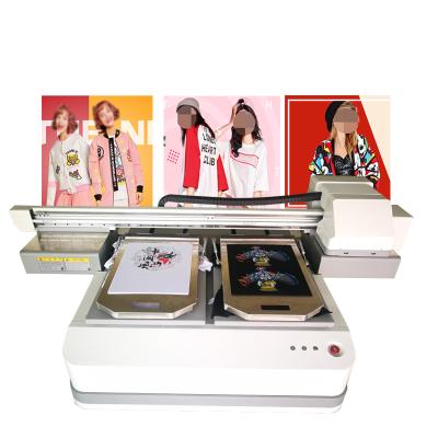 China High Efficiency Industrial A3+ Indoor Outdoor Flat T-shirt Printer Dual Station T-shirt Printer 9060 Advertising Dtg UV Printer For Cotton Textiles for sale