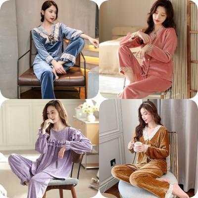 China QUICK DRY Pajamas Sets High-quality Light Luxury Silk Women's Pajama Spring Autumn Long-sleeve Cardigan Set Fashion Ice Silk Home Clothing for sale