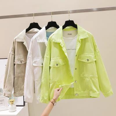 China QUICK DRY WH012 high quality denim jacket women multicolor Short Denim Jackets Long Sleeve Casual Jeans Jacket Women for sale