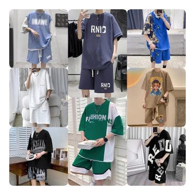 China QUICK DRY Men's Summer Short Sports Suit Leisure Short Sleeve Men's T-shirt And Shorts 2Pcs men's sets for sale