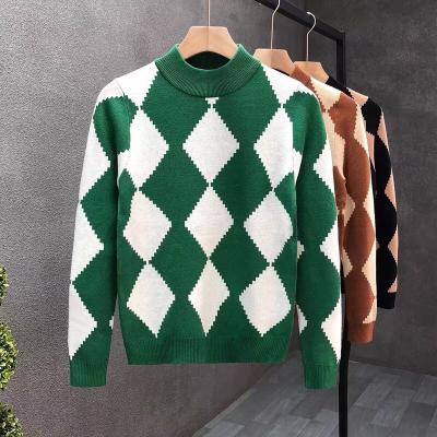 China Anti-wrinkle Fashionable striped knitted color pullover sweaters for mens High quality men's sweaters for sale