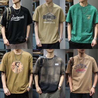 China Anti-wrinkle Factory wholesale 100% cotton summer men's T-shirts oversized men's short sleeve T-shirts men's printed t-shirts for sale