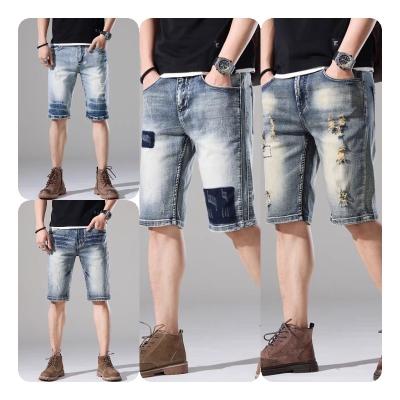 China Anti-wrinkle Summer New Men's Stretch Short Jeans Fashion Casual Slim Fit High Quality Elastic Denim Shorts Male Brand Clothes for sale