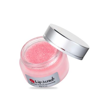 China Exfoliator Factory Price Vegan Lip Scrub Moisturizer Smooth Peeling Dead Peel Exfoliator Hydrating Strawberry Scrub Lip Care Balm for sale