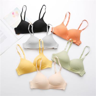 China Dropshipping QUICK DRY school girls shape simple solid color push up wireless adjustable T-shirt bras relieve women seamless bra for sale