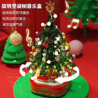 China Hot-selling Christmas tree building blocks building toy light and music Christmas children's gifts for sale