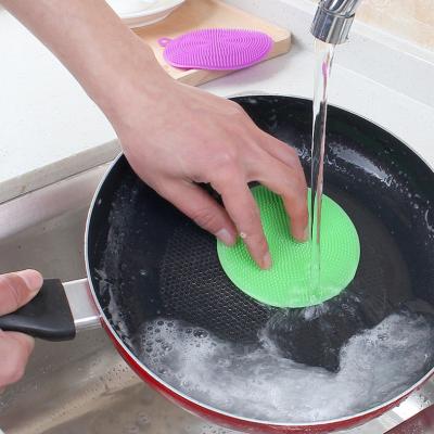 China Hot Sustainable Durable Heat Resistant Dish Brush Silicone Washing Brush Silicone Scrubber Washing Tool Kitchen Kitchen Clean Brush for sale