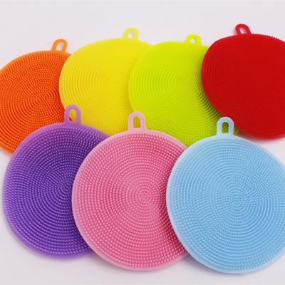 China Multifunctional Hot Sales Kitchen Viable Washing Tool High Temperature Resistant Silicone Brush Easy To Clean Dishwashing Brush for sale