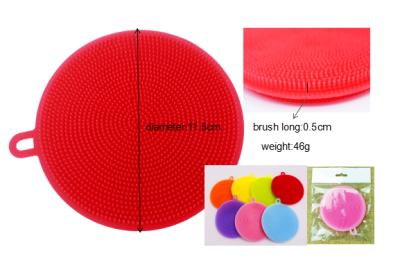 China Food Grade Silicone Dish Dishwasher Safe Reusable Reusable Wash Sweep Brush Double Sided Silicon Heat Resistant Brush for sale