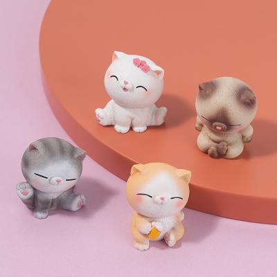 China Resin Cute Decorations Kids Cartoon Personality Animal Kittens Decorations Car Office Interiors for sale