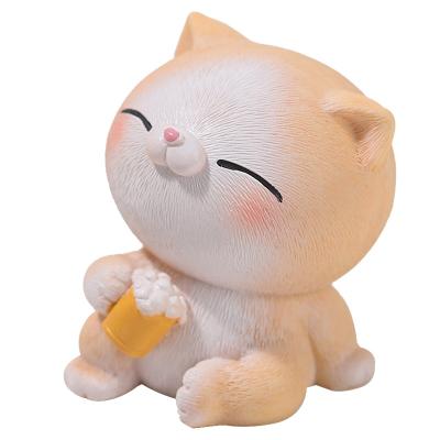 China Resin Decorations Decorations Small Children's Car Office Interiors Cute Cartoon Animal Kitten Ornaments for sale