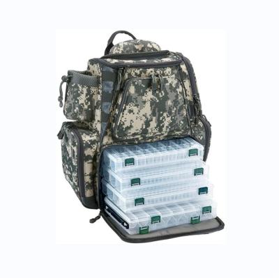 China UNIVERSAL Large Waterproof Camouflage Tackle Bag Storage Fishing Tackle Backpack With Protective Rain Cover for sale