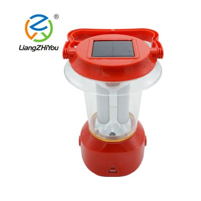 China Emergency White Light Led Rechargeable Camping Lantern With Solar Panel for sale