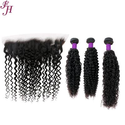 China Wholesale cheap raw silky straight virgin brazilian headband 100% hd lace headband 13x4 wave FH hair band with 3 bundles hair weave for sale