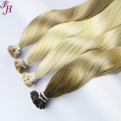 China Free Sample Wave FH Flat Tip Hair Extension U-tip Hair Extensions U Tip Silky Straight Russian Flat Hair Extension for sale