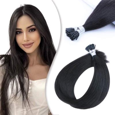 China Silky Straight Remy Human Hair Brazilian Best Wave FH Natural Black Straight Stick Quality I Tip Hair Extensions For Women for sale