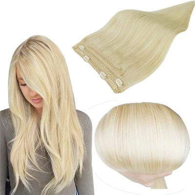 China Silky Straight Light Cheap Price Light Blonde European Soft Peach Wave FH Hair Clip In Hair Extensions For Daily Use for sale