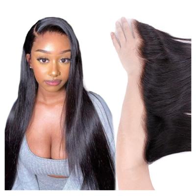 China Custom Silky Straight Burmese Creamy Thin Sheer 13x6 Lace Closure Raw Wave FH Curly Hair With Baby Hair for sale