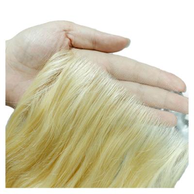 China Raw Good Quality Thin Hair FH Layer Lace Up Closure 613 5x5 Blonde Silk Low Hair Weave Bundle With Closure for sale