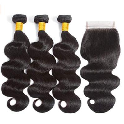 China Brazilian Silky Straight Wave Hair Bundles With Closure Body Wave Bundles With Closure Hair Weave for sale