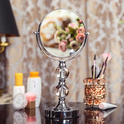 China ZOS010 Crystal Custom Double Sided Mirrors Magnifying Table Makeup Vanity 5X Magnifying Cosmetic Mirror With 360 Degree Stand for sale