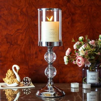 China Home Decoration Europe Style Crystal Candlestick Holder For Coffee Dining Table Wedding Christmas Halloween Home Decoration for sale