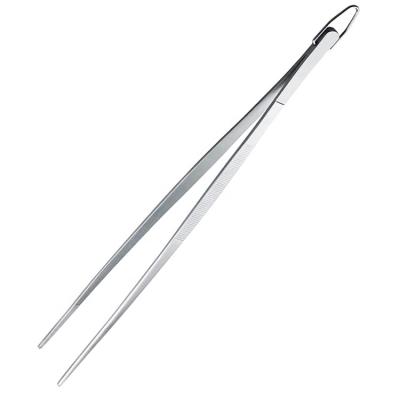 China Sustainable 12inch BBQ BBQ Clip Stainless Steel Korean Kitchen Cooking Tweezers Tongs For Chef for sale