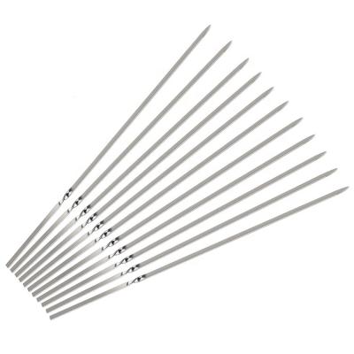 China Easily Cleaned 15 Inch Metal Stainless Steel Wide Stock BBQ 18/8 Inch Skewer Set Kebab Skewer For Grilling Barbecue for sale