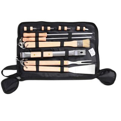 China China Factory 10pcs Barbecue Kits BBQ Grill Easily Cleaned Woodworking Tool Kit With Oxford Bag for sale