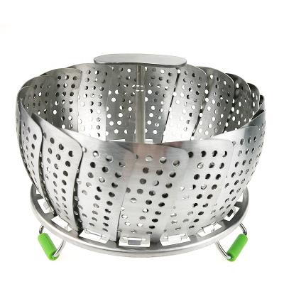 China Sustainable Kitchen Stainless Steel Steamer Basket Hot Vegetable Veggie Steamer for sale