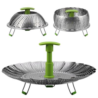 China Sustainable Custom Kitchen Stainless Steel Vegetable Steamer Basket Steamer For Cooking for sale