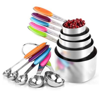 China Viable Amazon Hot Sale Yangjiang Supplier Factory 10 Pieces Stainless Steel Measuring Cups And Spoons Set for sale