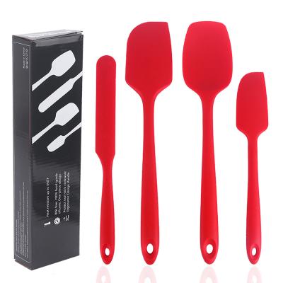 China Amazon Best Viable Selling Silicone Spatula Set 4 Pieces Butter Baking Tool Scraper Set for sale